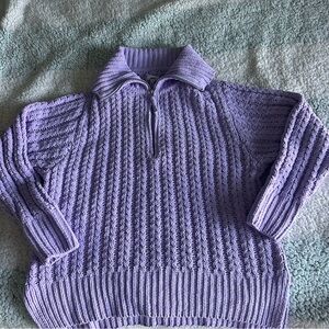 Aerie Quarter Zip Purple Sweater